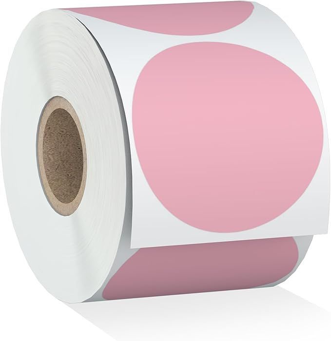 750 pink Circular Adhesive Labels