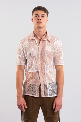 Panelled Two-tone Lace s/s
 Shirt