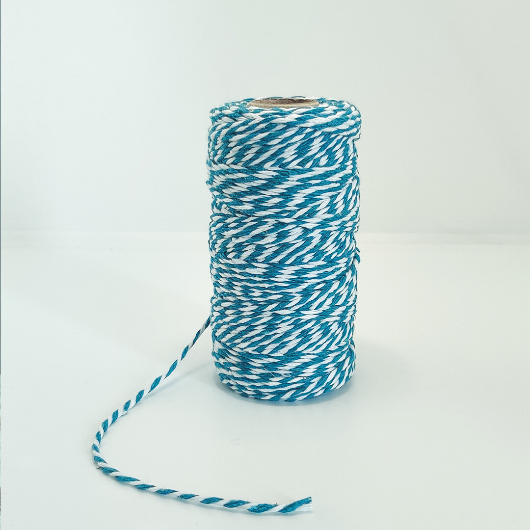 Geschenkschnur Baumwolle (blau-weiss)