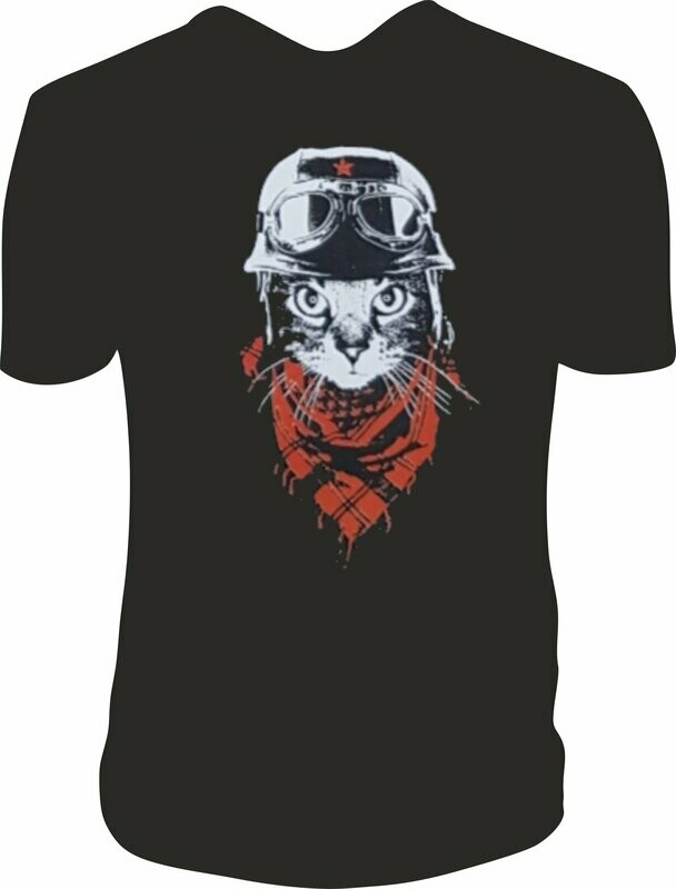 Camiseta Gato con Casco