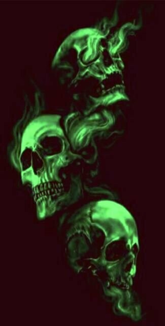 BRAGA LARGA CALAVERAS  VERDE NEON