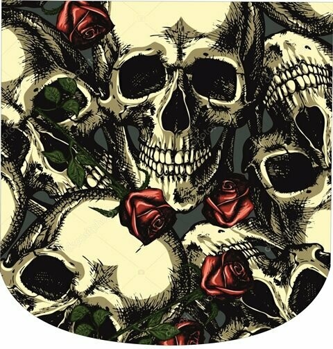 FUNDA DE CASCO CALAVERA BLANCAS