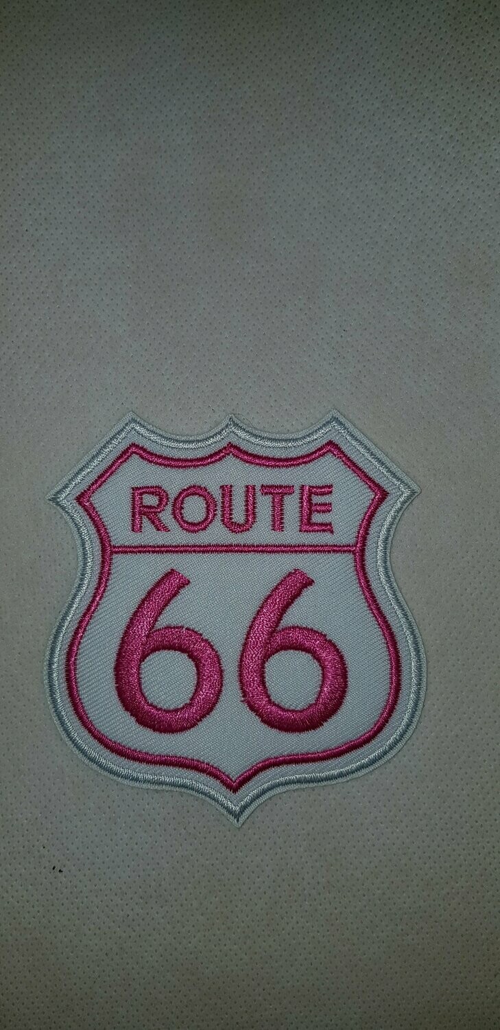PARCHE BOLSILLO RUTA 66 BLANCO ROSA