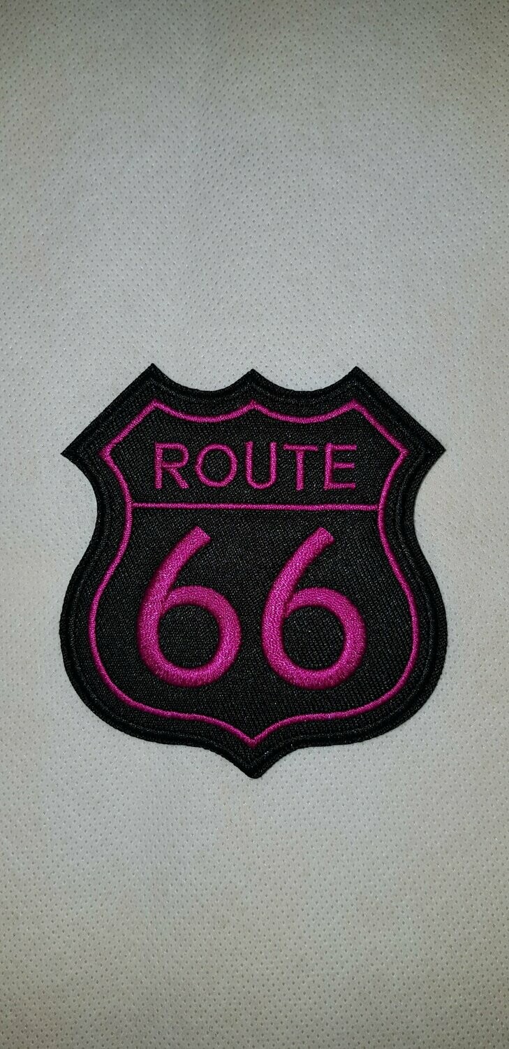 PARCHE BOLSILLO RUTA 66 NEGRO ROSA