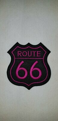PARCHE BOLSILLO RUTA 66 NEGRO ROSA