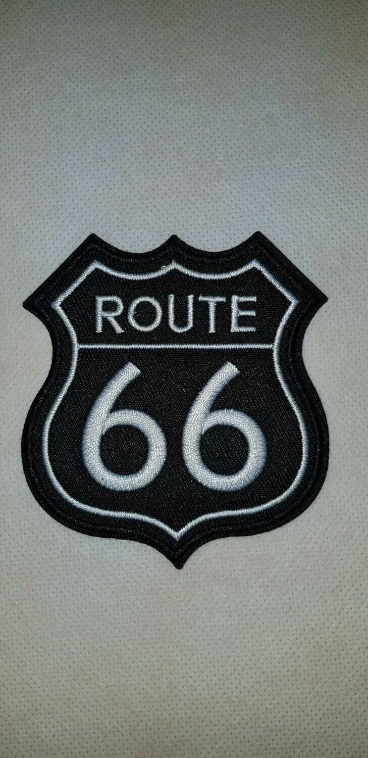 PARCHE BOLSILLO RUTA 66 NEGRO BLANCO