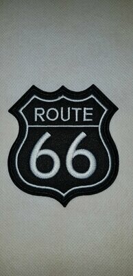 PARCHE BOLSILLO RUTA 66 NEGRO BLANCO