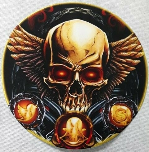 PARCHES CALAVERA OJOS ROJOS