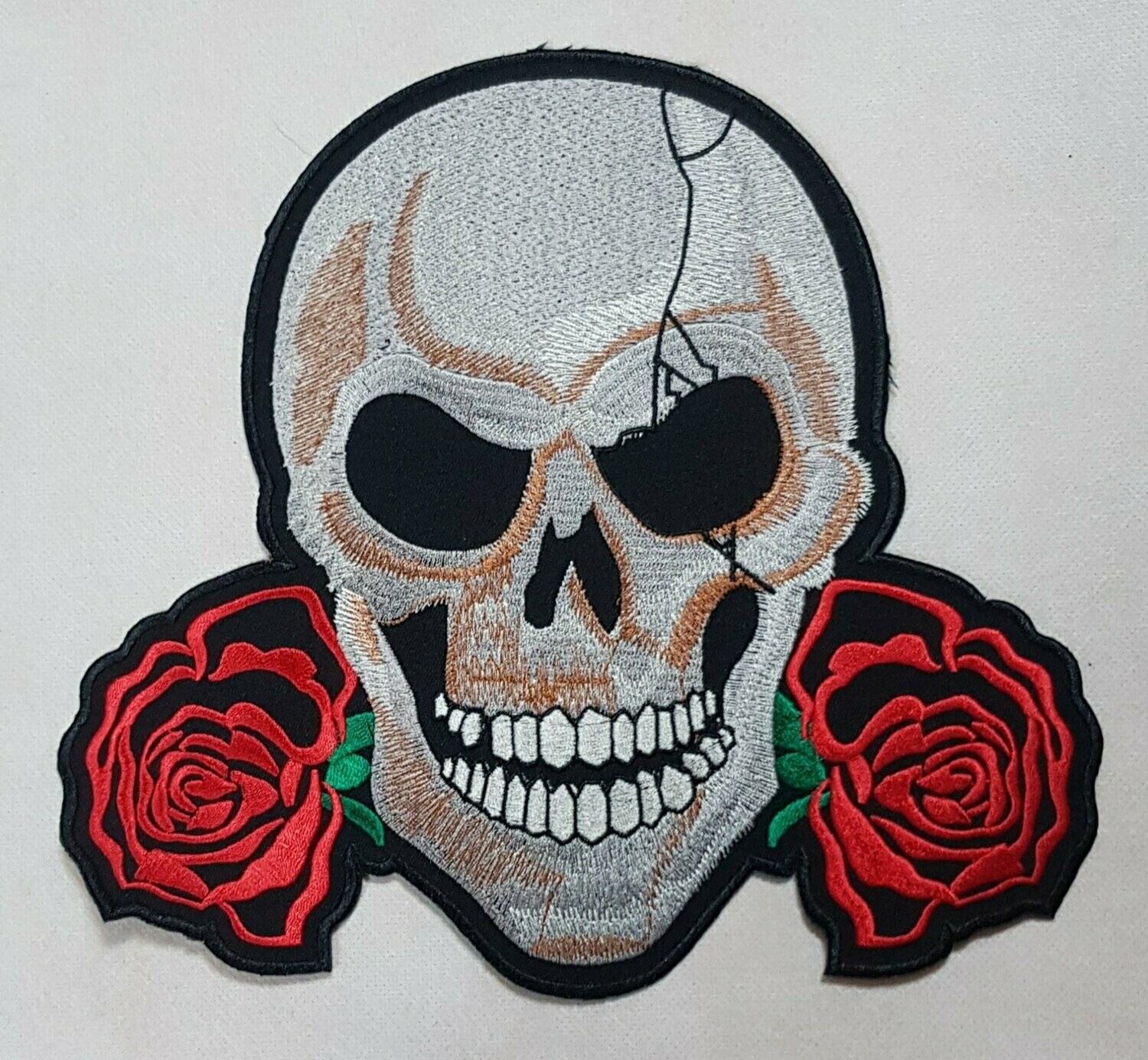 PARCHE CALAVERA  ROSAS ROJAS