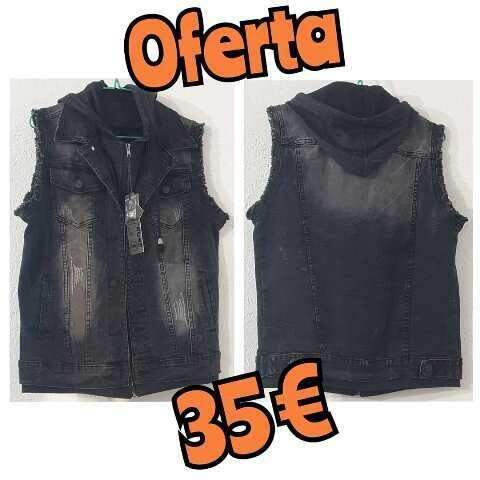 Chaleco Unisex Negro Capucha