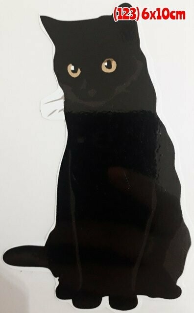 Pegatina 123  Gato Negro