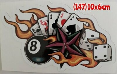 Pegatina 147 Cartas, Dados, Bola 8