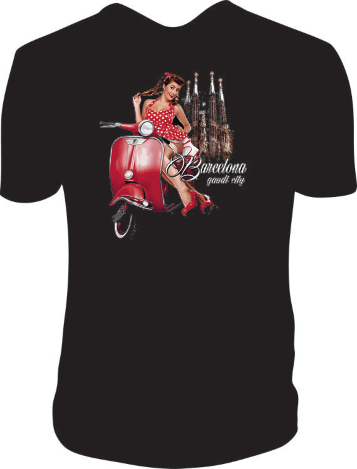 Camiseta Chica Vespa Barcelona