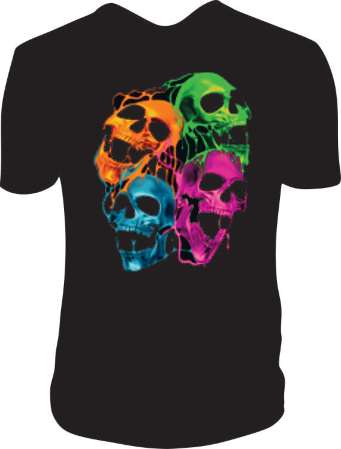 Camiseta 4 Calaveras  Fosforitas