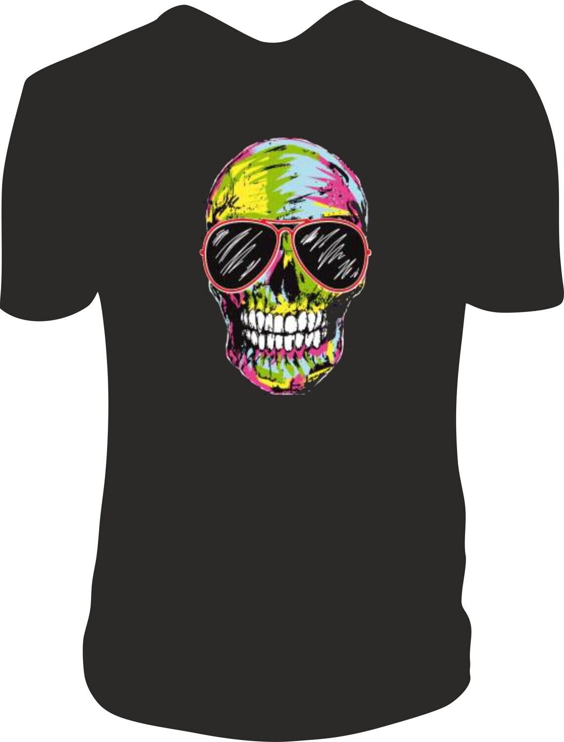 Camiseta Calavera Fosforita Gafas