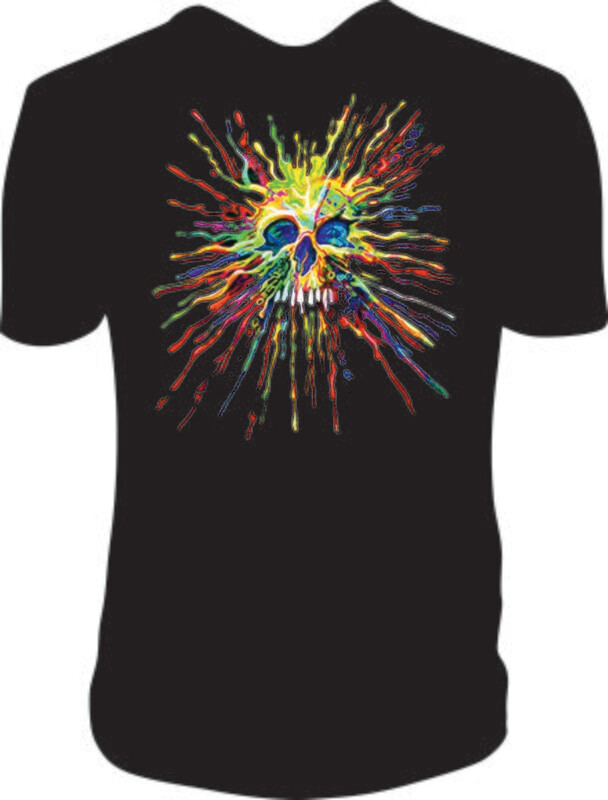 Camiseta Calavera Gotas Colores