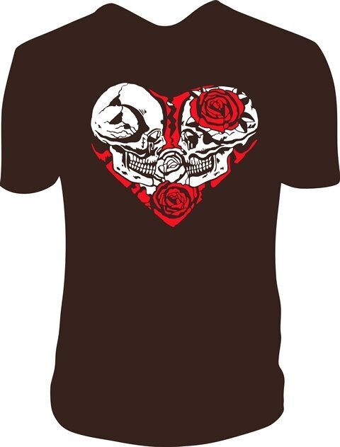 Camiseta 2 Calaveras Rosas