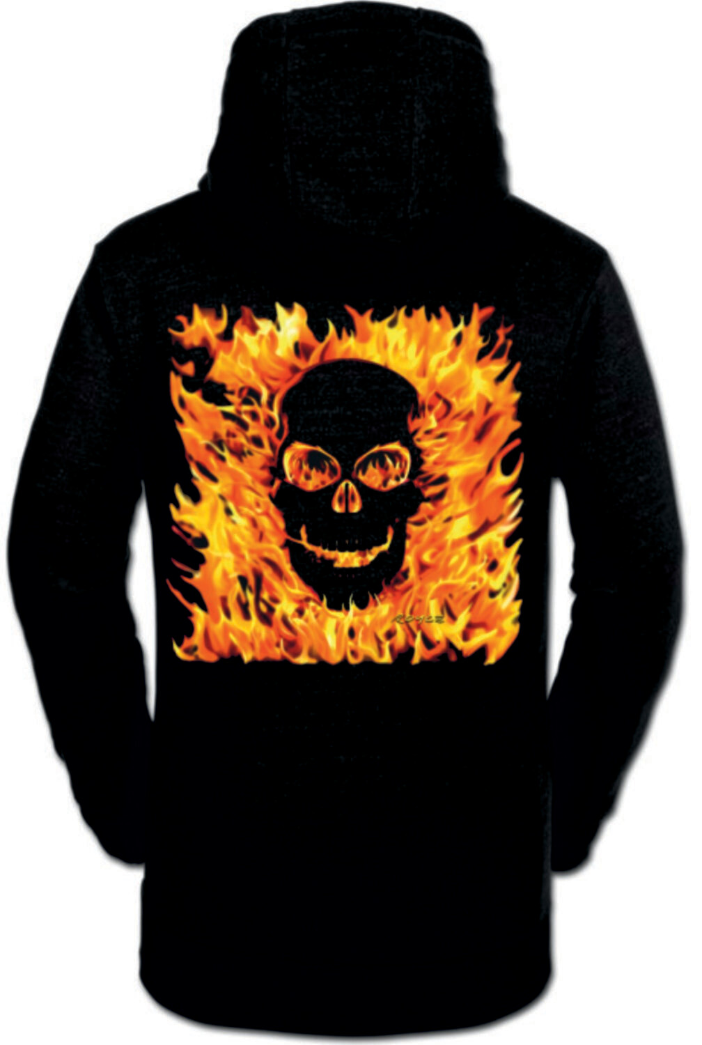 SUDADERA CALAVERA FUEGO CUADRADA