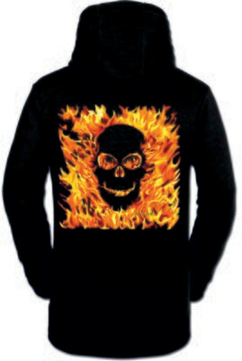 SUDADERA CALAVERA FUEGO CUADRADA