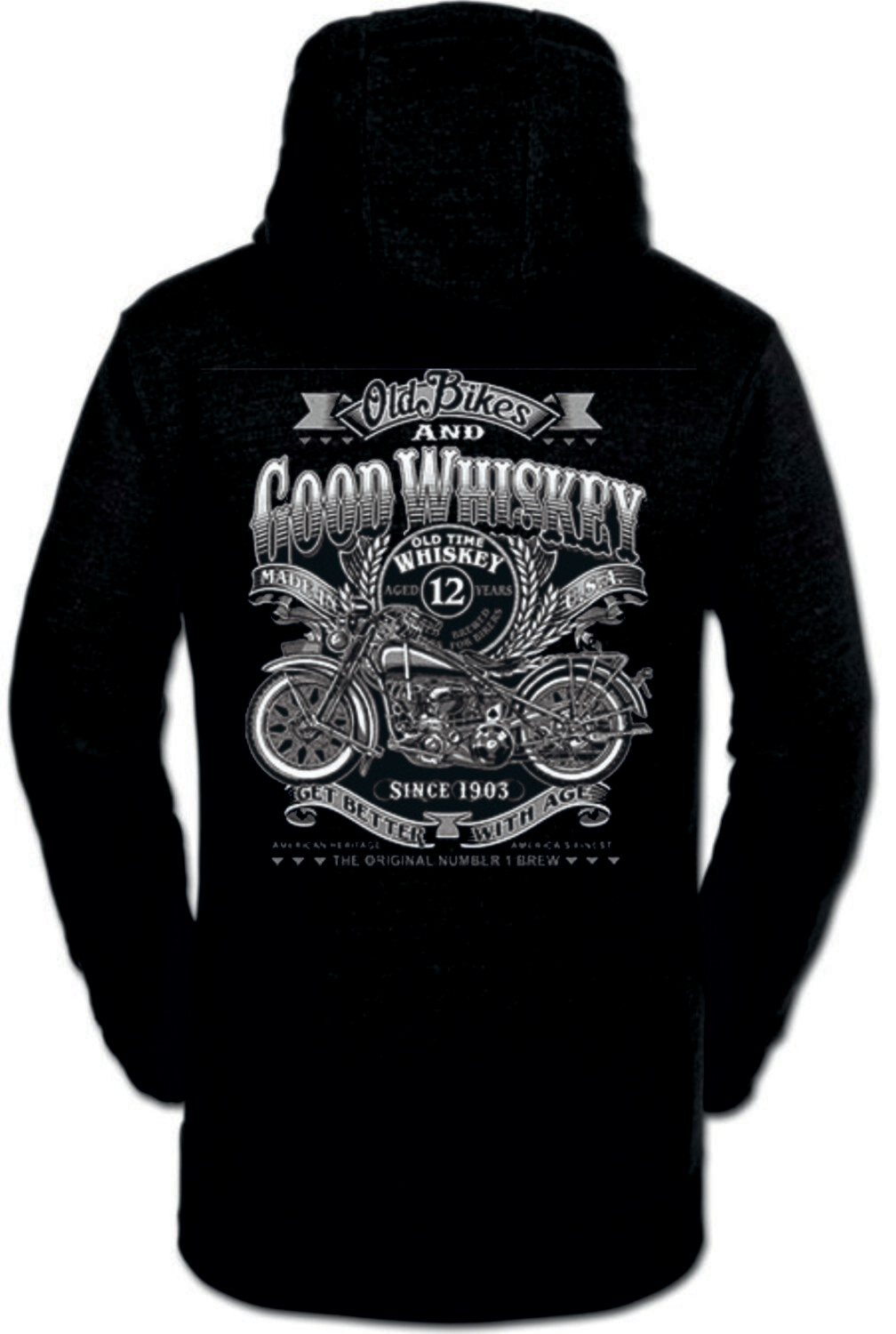 SUDADERA OLD BIKES AND GOOD WHISKEY