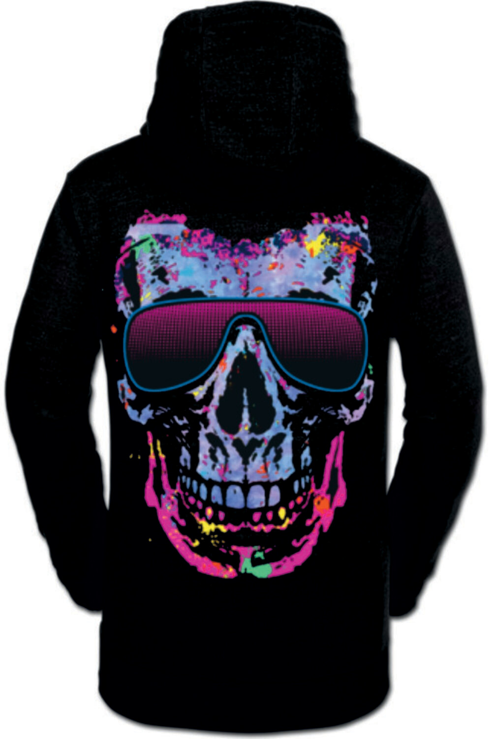 SUDADERA CALAVERA FOSFORITA GAFAS GRANDE