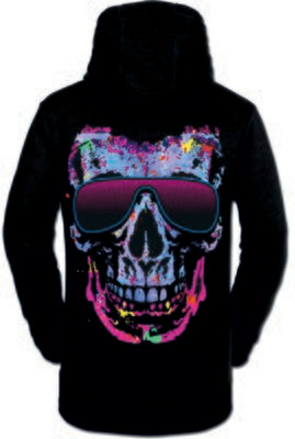 SUDADERA CALAVERA FOSFORITA GAFAS GRANDE