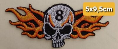 PARCHE BOLSILLO CALAVERA  BOLA 8 ALAS