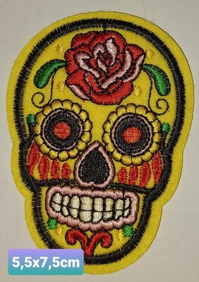 PARCHE BOLSILLO CALAVERA AMARILLA 3