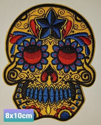 PARCHE BOLSILLO CALAVERA AMARILLA 2