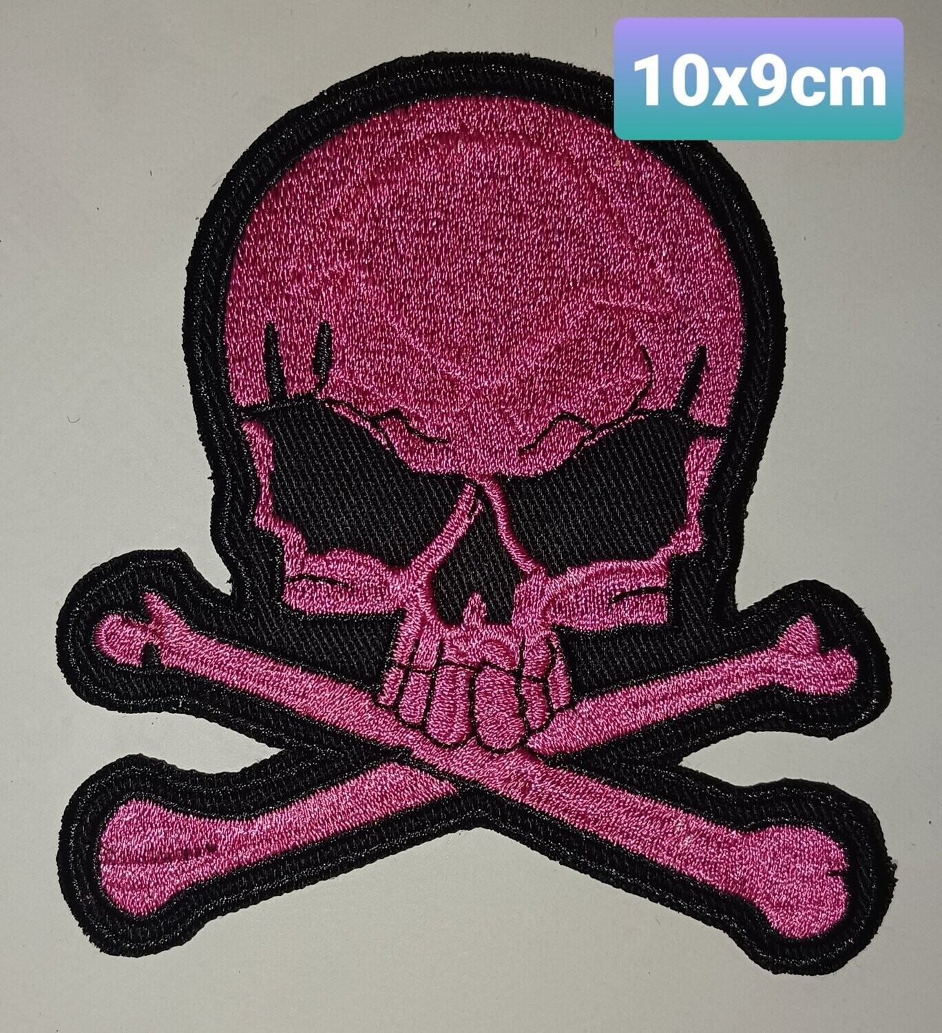 PARCHE BOLSILLO CALAVERA ROSA HUESOS