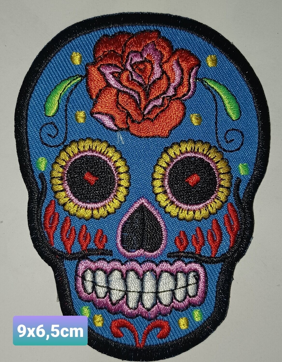 PARCHE BOLSILLO CALAVERA AZUL