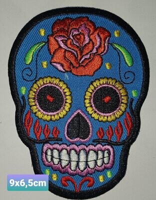 PARCHE BOLSILLO CALAVERA AZUL