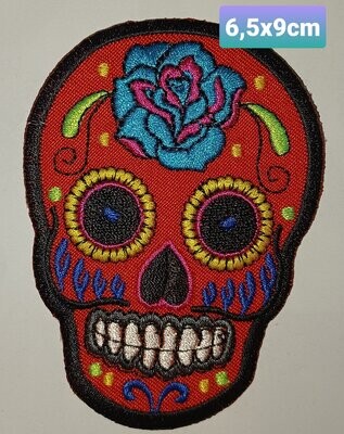 PARCHE BOLSILLO CALAVERA NARANJA