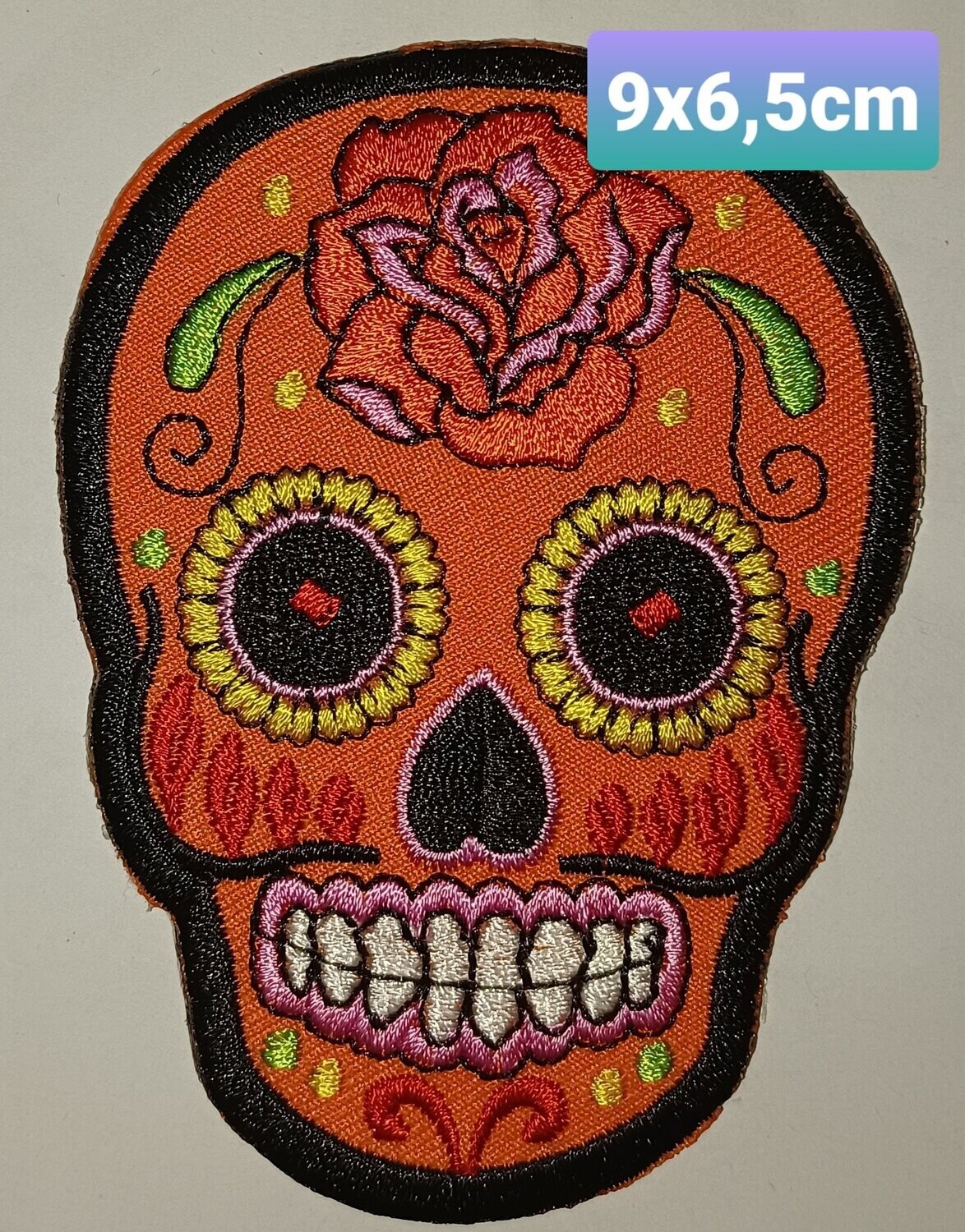 PARCHE BOLSILLO CALAVERA NARANJA 2