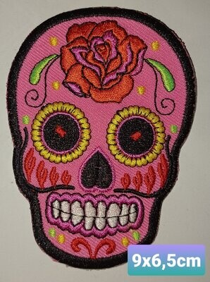 PARCHE BOLSILLO CALAVERA ROSA