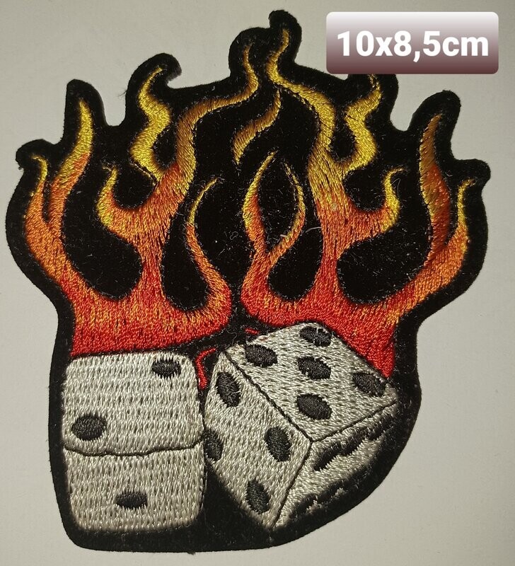 PARCHE BOLSILLO DADOS FUEGO