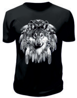 Camiseta Lobo Plumas