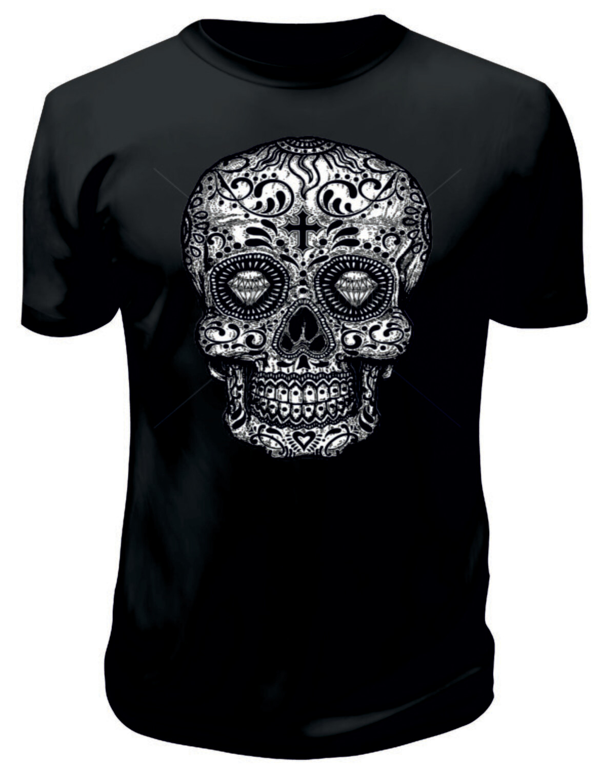 Camiseta Calavera Blanco Negro