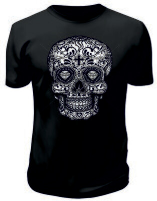 Camiseta Calavera Blanco Negro