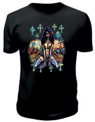 Camiseta Catrina Calaveras y Cruces
