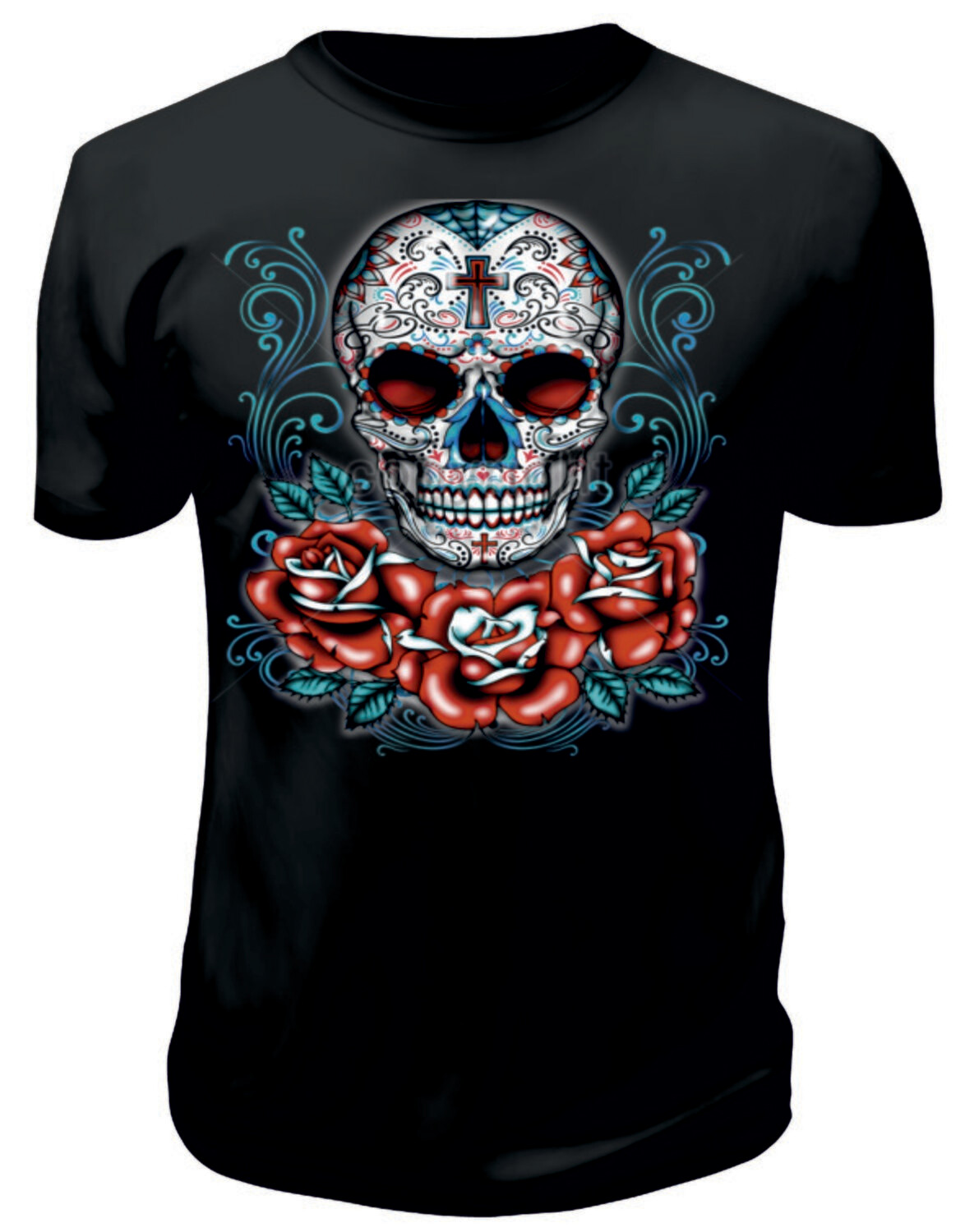 Camiseta Calavera Rosas