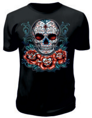 Camiseta Calavera Rosas