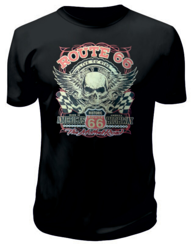 Camiseta Route 66 Calavera