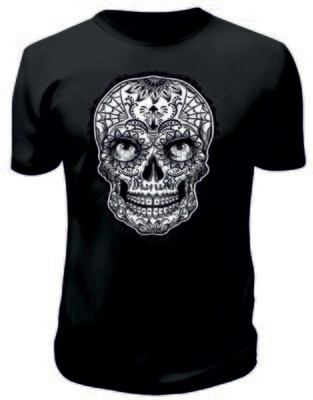 Camiseta Calavera Blanca y Negra