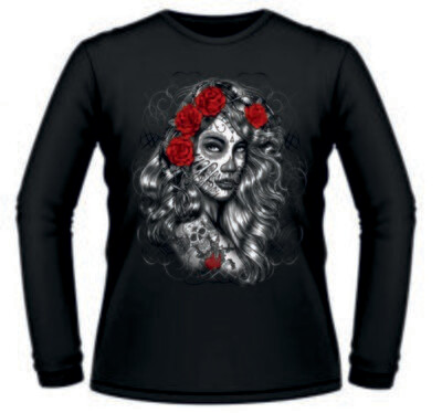 Camiseta Catrina Rosas Pelo