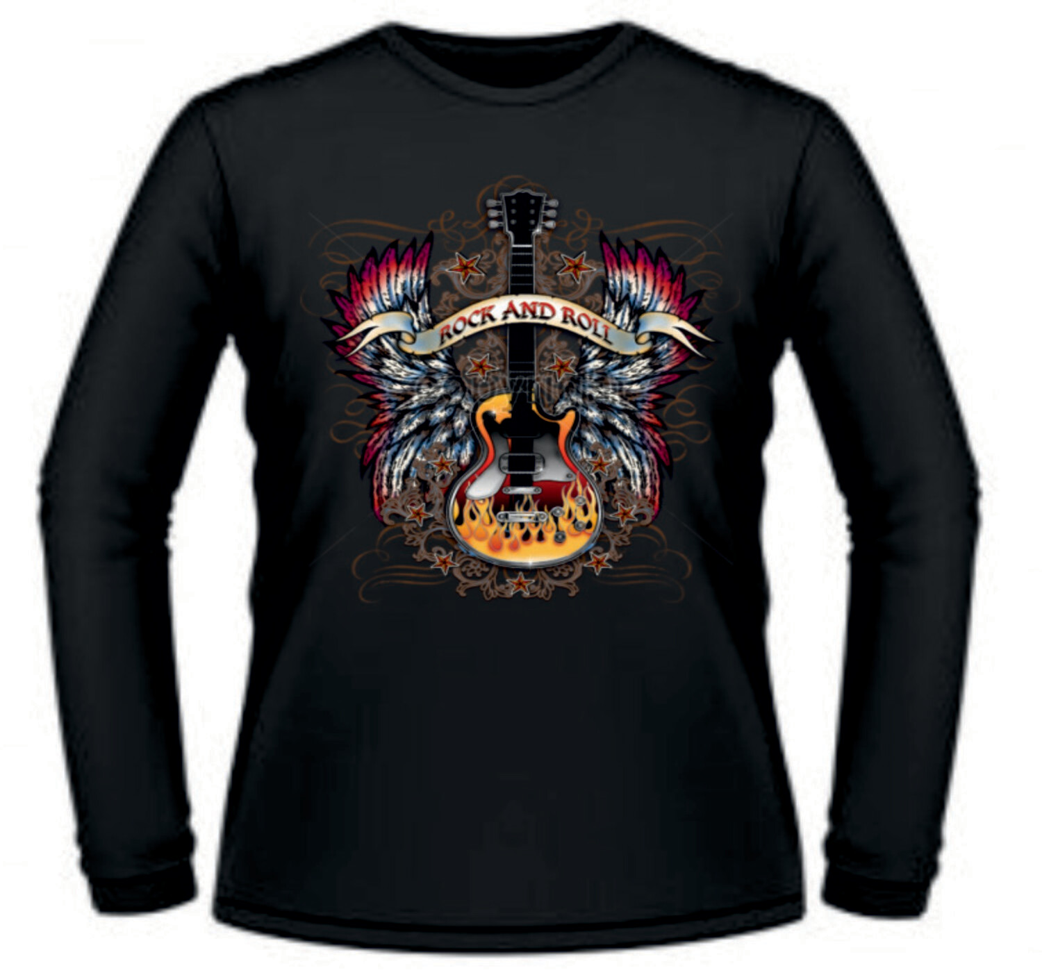 Camiseta Rock And Roll Guitarra