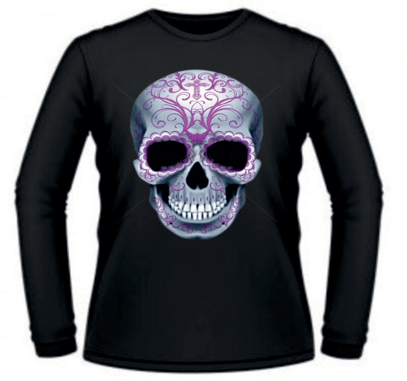Camiseta Calavera Morada