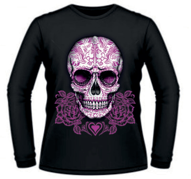 Camiseta Calavera Rosa Grande