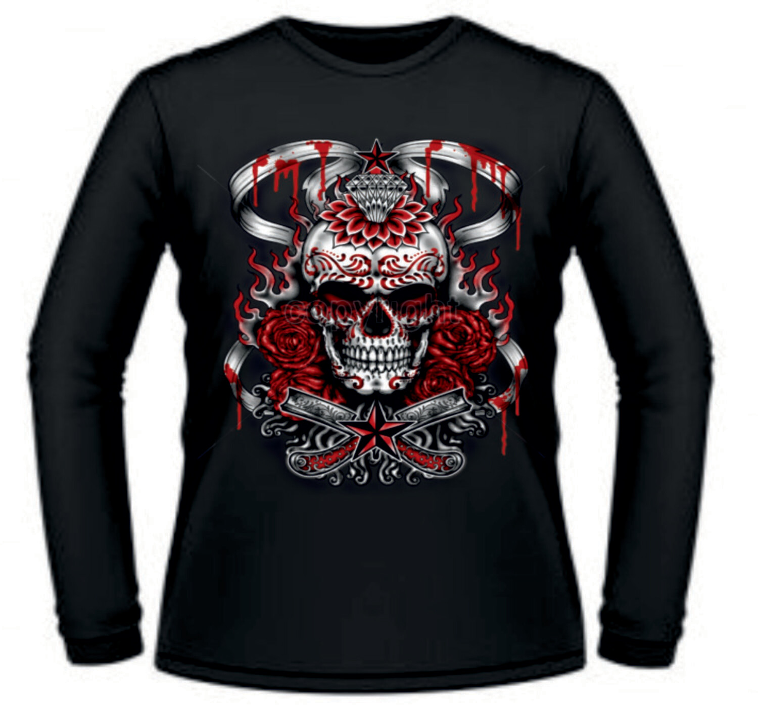 Camiseta Calavera Grande Diamante