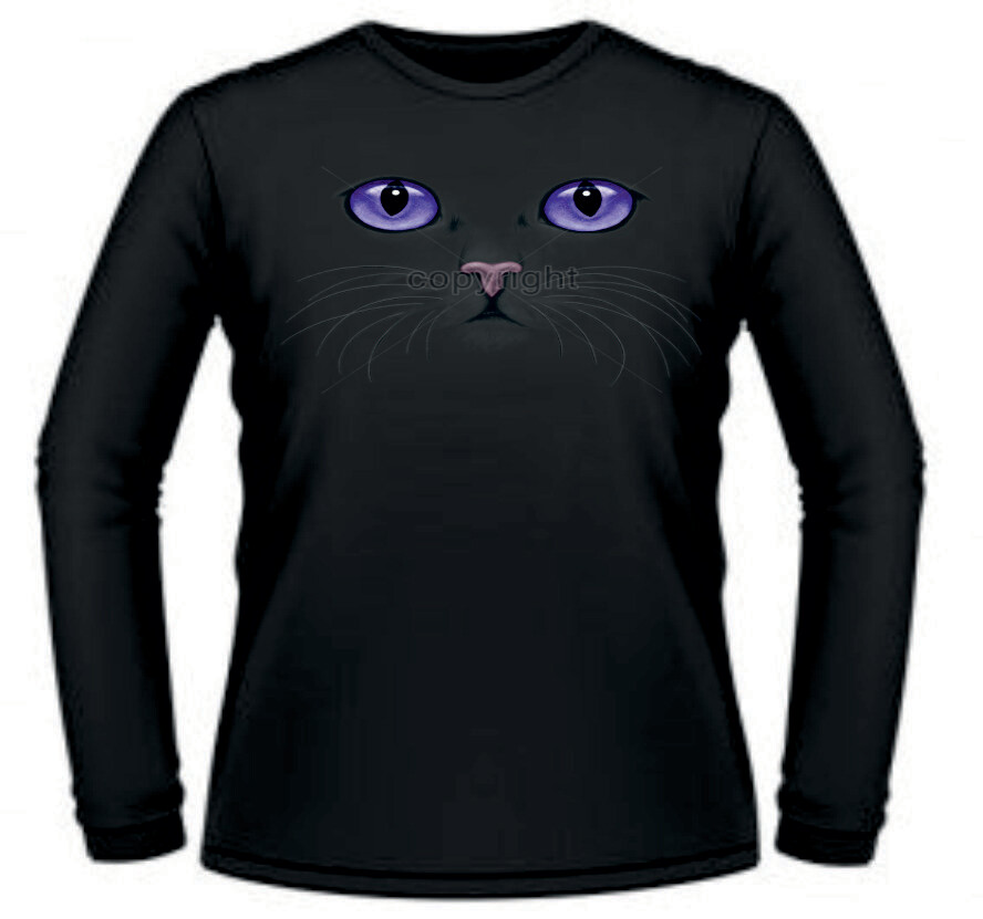 Camiseta Gato Ojos Morados